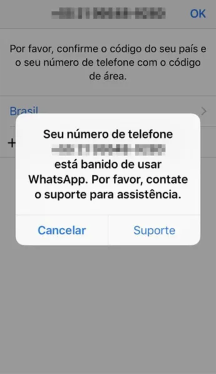 Conta Banida no WhatsApp